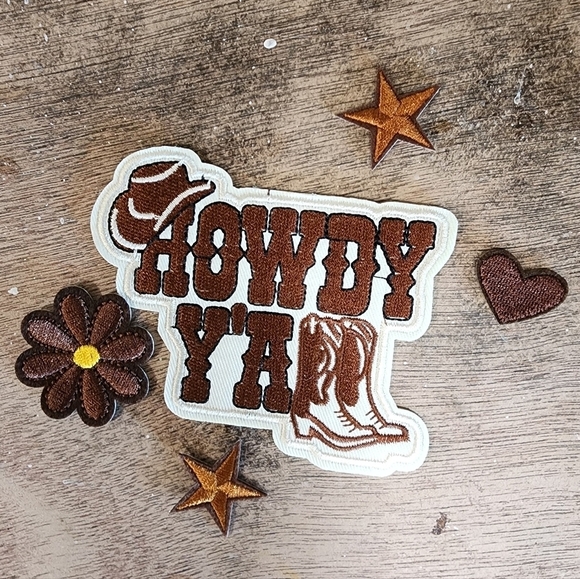Howdy Y'all Embroidered Iron on Patch Set - Picture 1 of 1